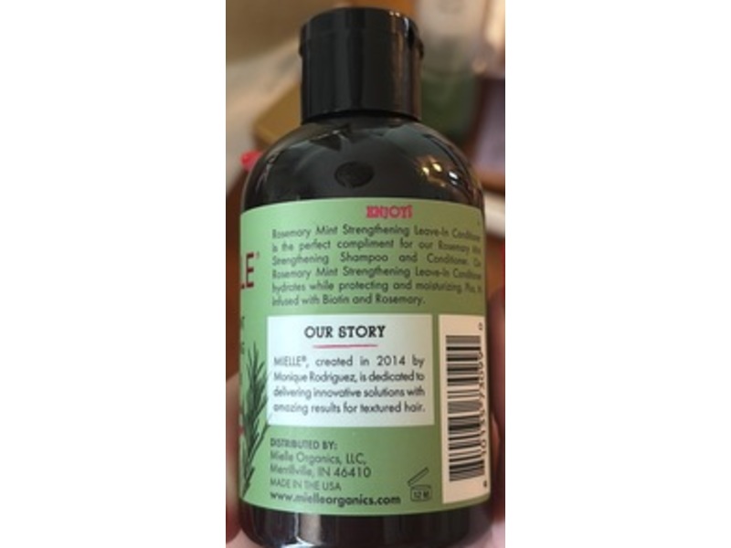 Mielle Strengthening Leave-In Conditioner, Rosemary Mint, 3.2 fl oz/95 mL