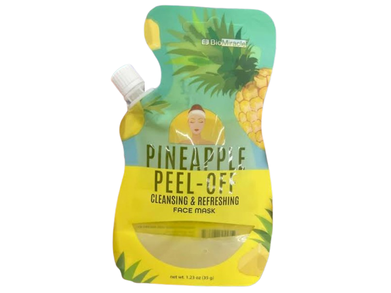 BioMiracle Peel-Off Cleansing & Refreshing Face Mask, Pineapple, 1.23 oz/35 g