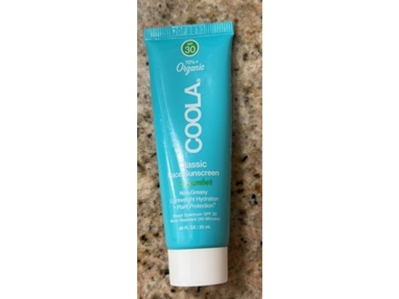 Coola Classic Face Sunscreen, SPF 30, Cucumber, 0.85 fl oz/25 mL