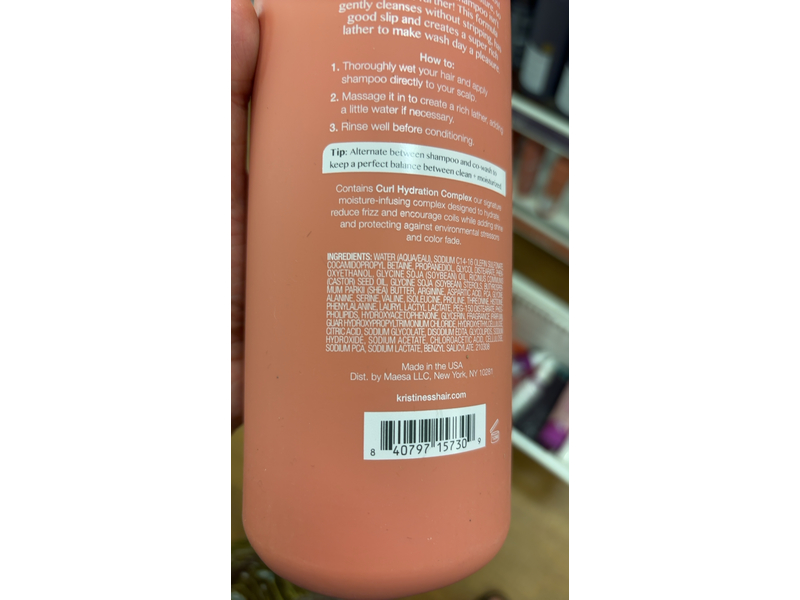 Kristin Ess Moisture Rich Curl Shampoo, 33.8 fl oz/1 L