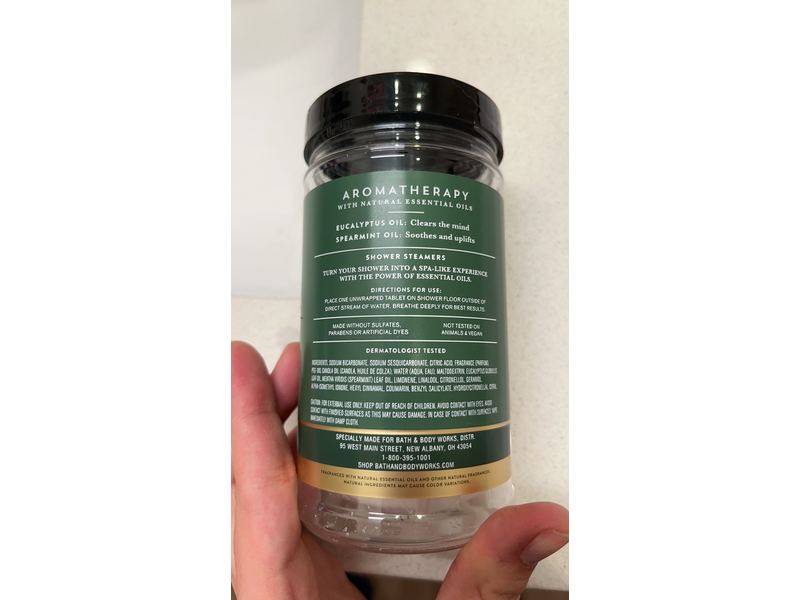 Bath & Body Works Aromatherapy Eucalyptus + Spearmint Shower Steamer, 4.8 oz/136 g