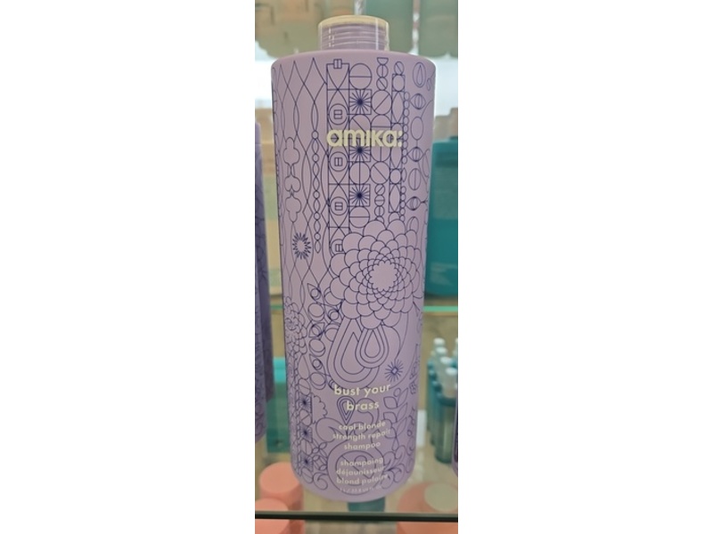 Amika Cool Blonde Shampoo, Bust Your Brass, 33.8 fl oz/1 L