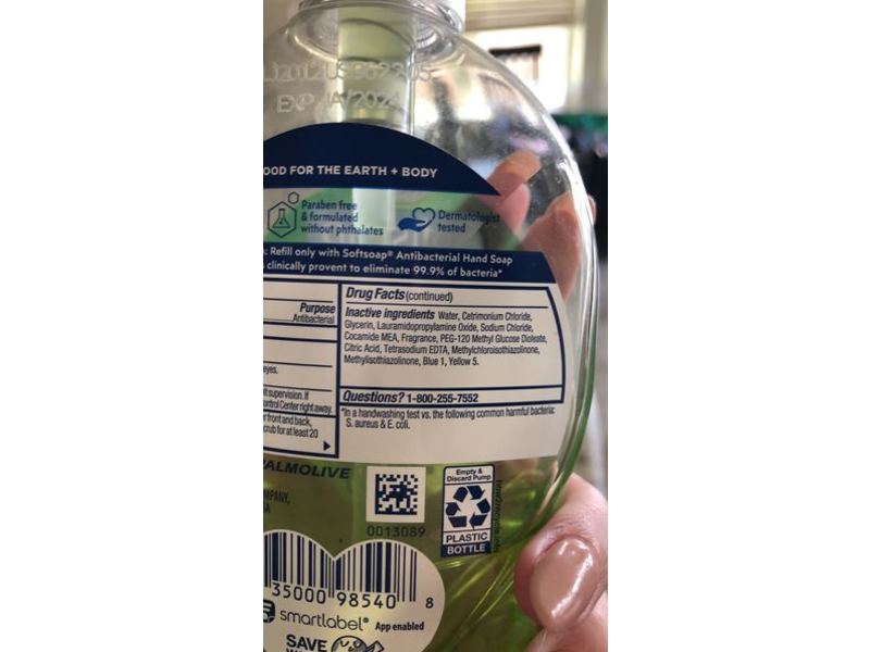 Softsoap Antibacterial Gentle Clean Hand Soap, Sparkling Pear, 11.25 fl oz/332 mL