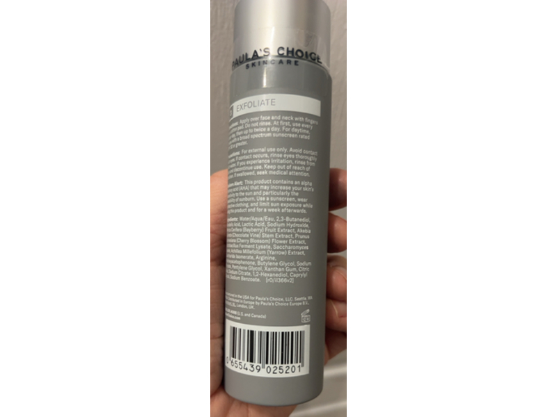 Paula's Choice Liquid Exfoliant, 6% Mandelic Acid + 2% Lactic Acid, 3 fl oz/88 mL