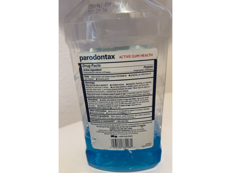 Parodontax Active Gum Health Mouthwash, Mint, 33.8 fl oz/1000 mL