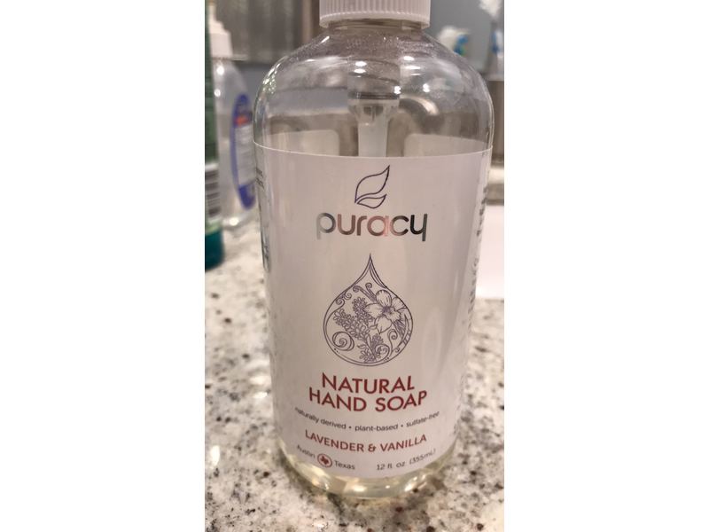 Puracy Natural Hand Soap, Lavender & Vanilla, 12 fl oz