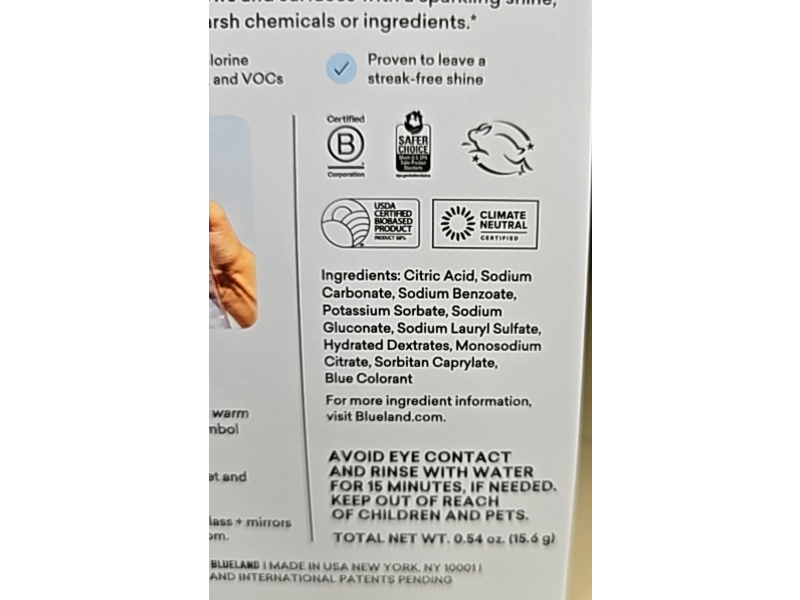 Blue Land Glass + Mirror Cleaner Refill Tablet, 24 oz