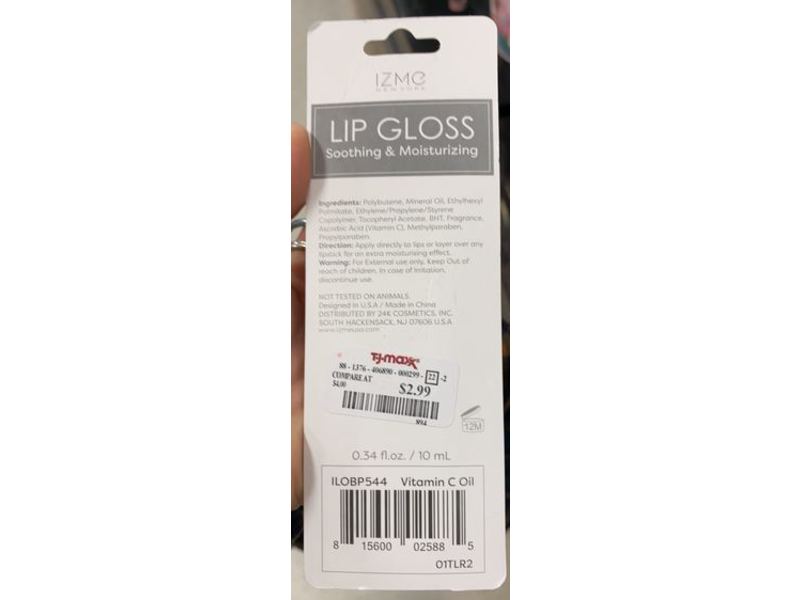 Izme Smoothing & Moisturizing Lip Gloss, Vitamin C, 0.34 fl oz/10 mL
