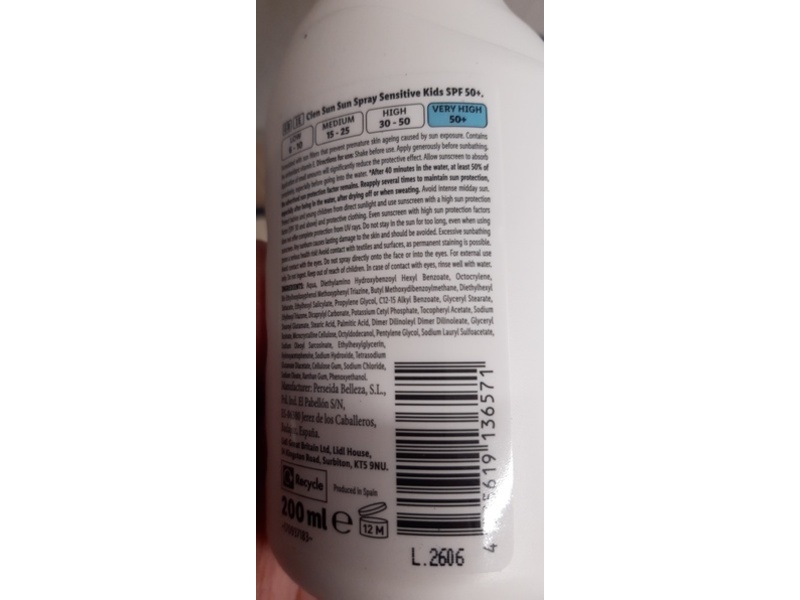 Cien Sun Kids Sensitive Suncare Spray, SPF 50+, 200 mL