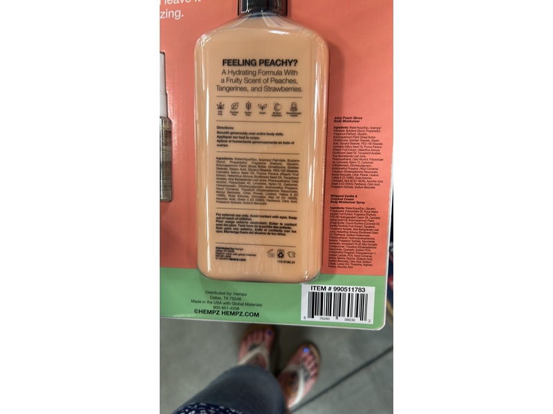 Hempz Body Moisturizer Set, Juicy Peach Slices, Whipped Vanilla & Coconut Cream