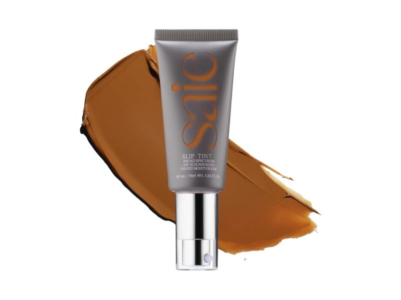 Saie Slip Tint Tinted Moisturizer, SPF 35, 8 Deep - Peach, 1.35 oz/40 mL