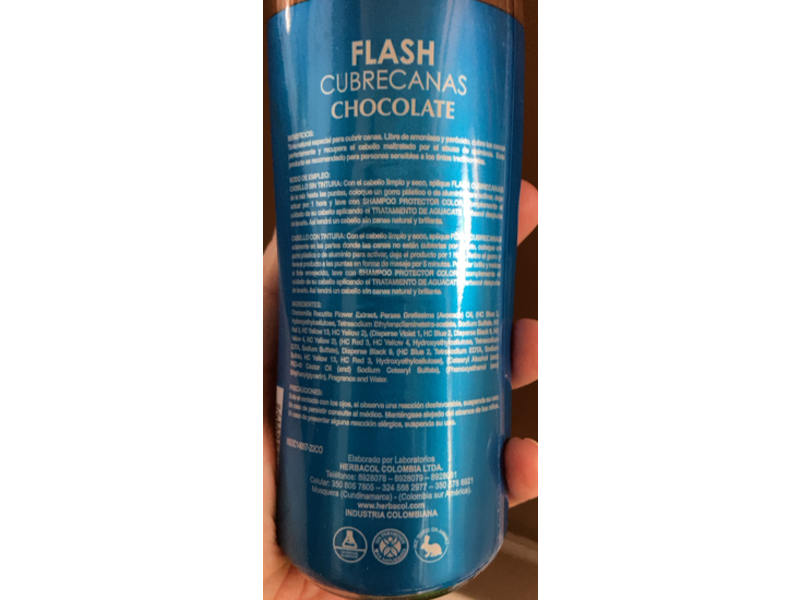 Herbacol Flash Cubrecanas Hair Cover, Chocolate, 8.1 fl oz/240 mL