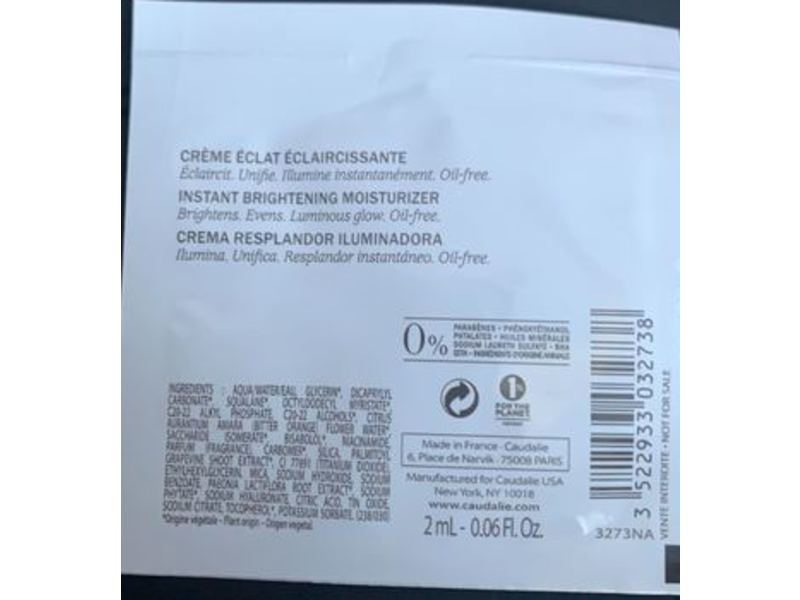 Caudalie Vinoperfect Instant Brightening Moisturizer, 0.06 fl oz/2 mL