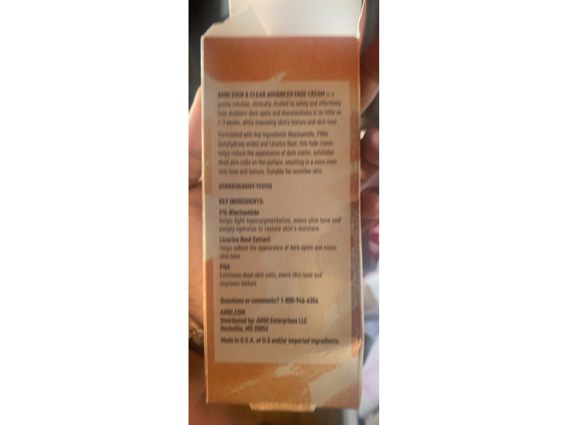Ambi Even & Clear Advanced Fade Cream, 5% Niacinamide + Licorice Root Extract, 1 fl oz/30 mL