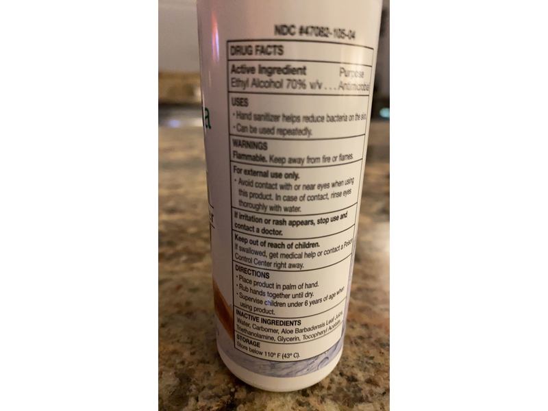 California Clear Alcohol Hand Sanitizer, Vitamin E & Aloe, 4 fl oz/118 mL