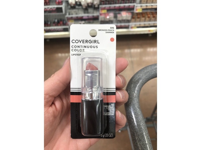 CoverGirl Continuous Color Lipstick, 015 Bronzed Peach, 0.13 oz/5 g