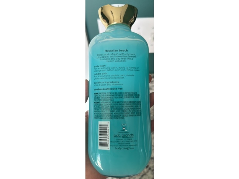 Bodycology 2 In 1 Body Wash & Bubble Bath, Hawaiian Beach, 16 fl oz/473 mL