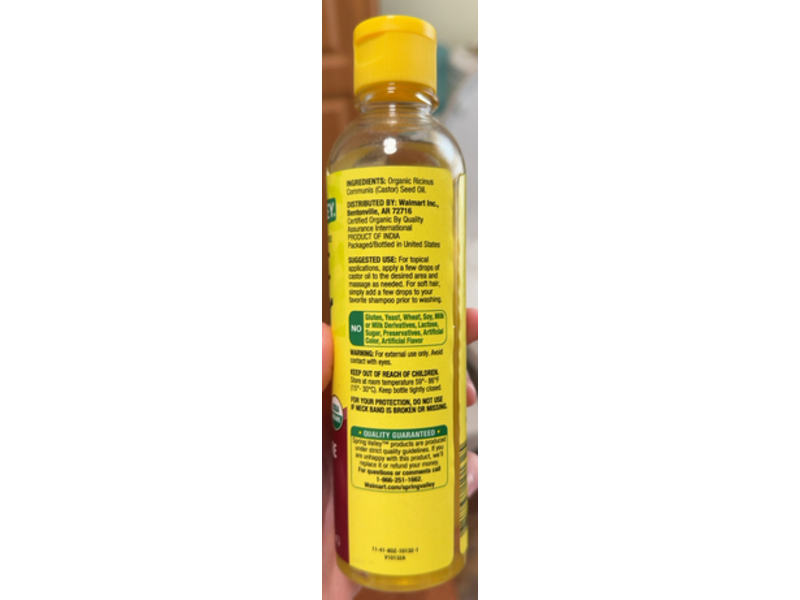 Spring Valley Organic Castor Oil, 8 fl oz/237 mL