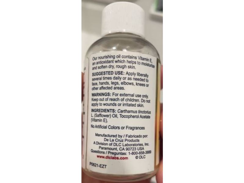 De La Cruz Vitamin E Oil, 2.2 fl oz/65 mL