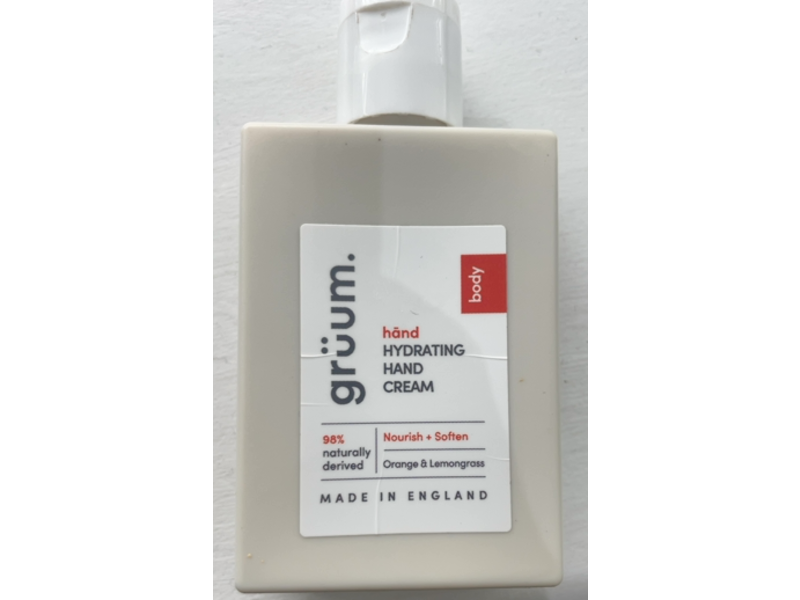 Gruum Hydrating Hand Cream, Orange & Lemongrass, 50 mL