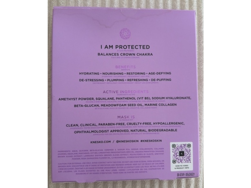 Knesko Skin Amethyst Hydrate Face Mask, Natural Collagen, 0.7 fl oz/22 mL