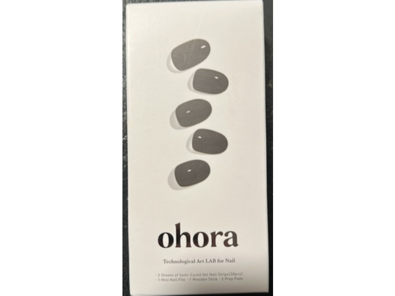ohora Semi Cured Gel Nail Strips, N Onyx, 30 Count