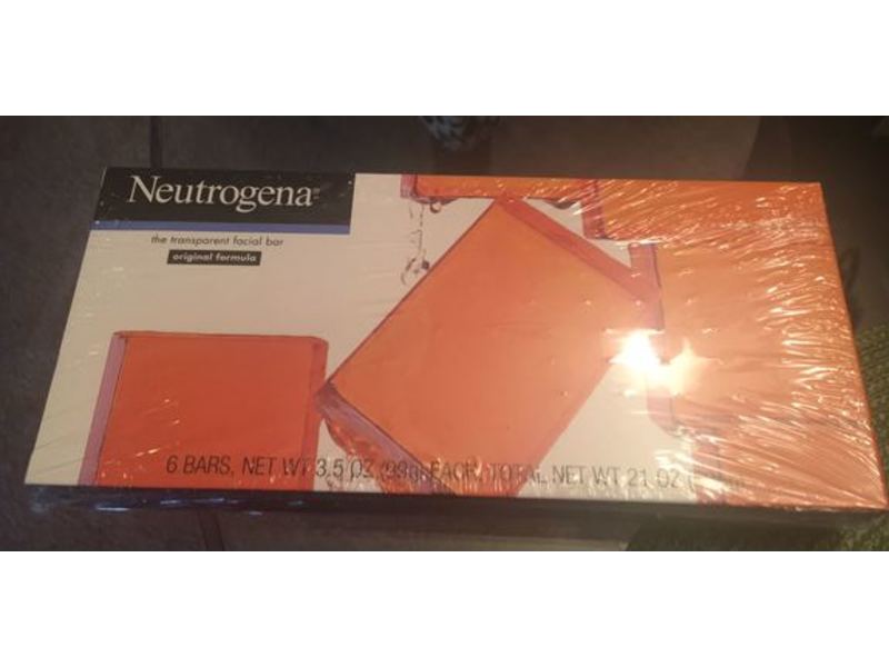 Neutrogena Transparent Facial Cleansing Bars, Original Formula, 3.5 oz/99 g, Pack Of 6