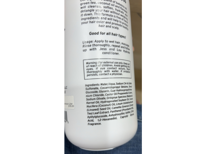 Jess & Lou Clean Hydrating Shampoo, 30.6 fl oz/906 mL