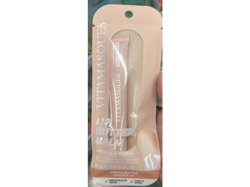 Vitamasques Lip Butter Balm, Cocoa Butter, 0.33 fl oz/10 mL, Pack Of 3