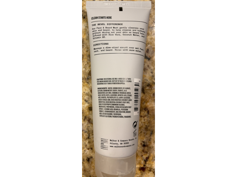 Bevel Face & Beard Wash, Aloe Vera, 4 fl oz/118 mL