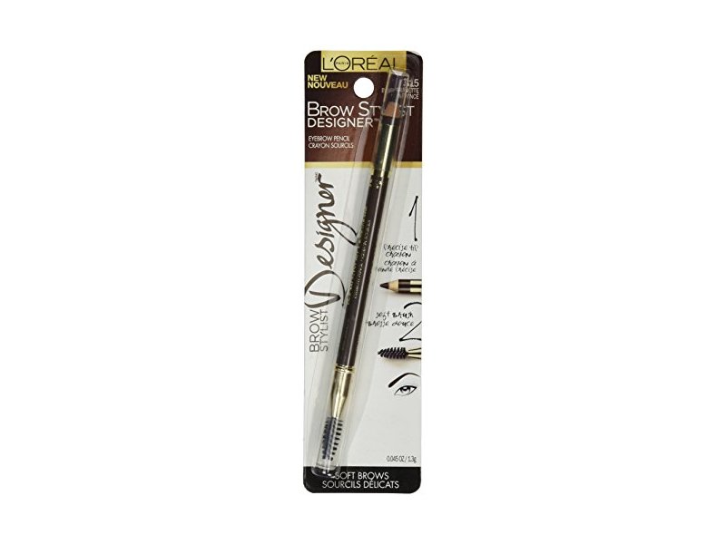 L'Oreal Paris Brow Stylist Designer Brow Pencil, Dark Brunette 315, 0.04 oz
