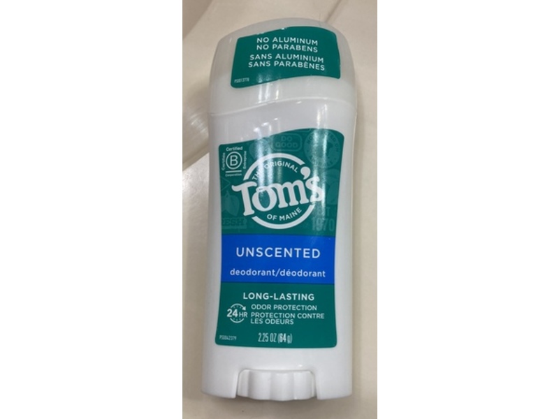 The Original Tom's Of Maine Long-Lasting Deodorant, Unscented, 2.25 oz/64 g, 3 Pack