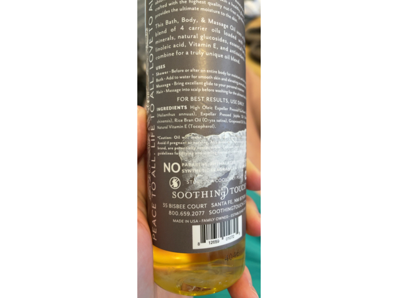 Soothing Touch Bath + Body Massage Oil, 8 fl oz/236 mL