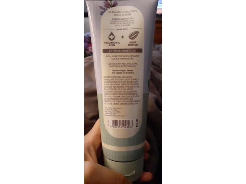 Bath & Body Works Body Cream, White Tea & Sage, 8 oz/226 g