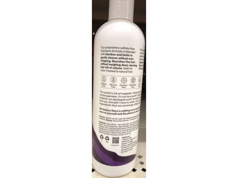 Earth Weightless Shampoo, Bamboo & Biotin, 12.0 fl oz/355 mL