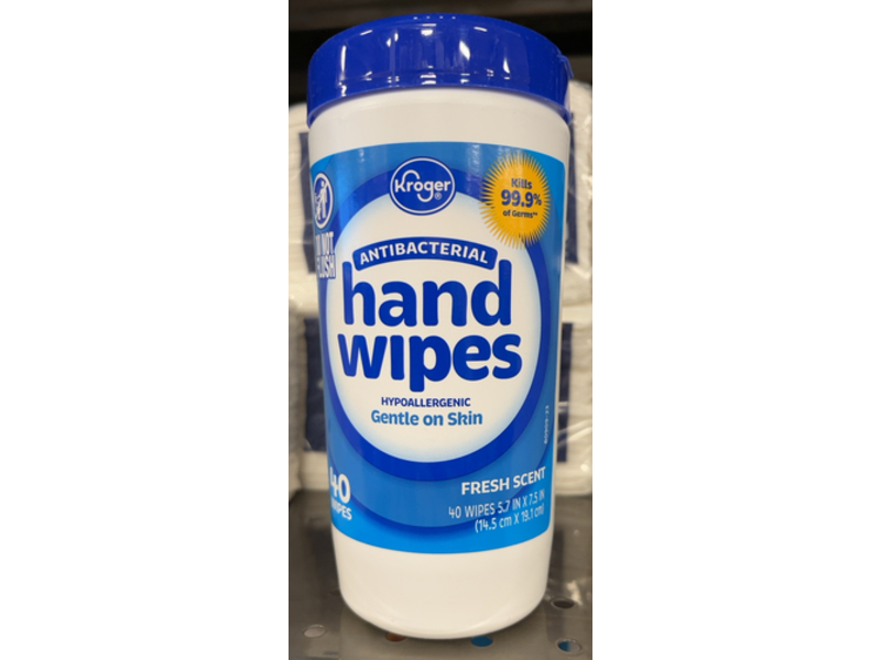 Kroger Antibacterial Hand Wipes, Fresh Scent, 40 Count