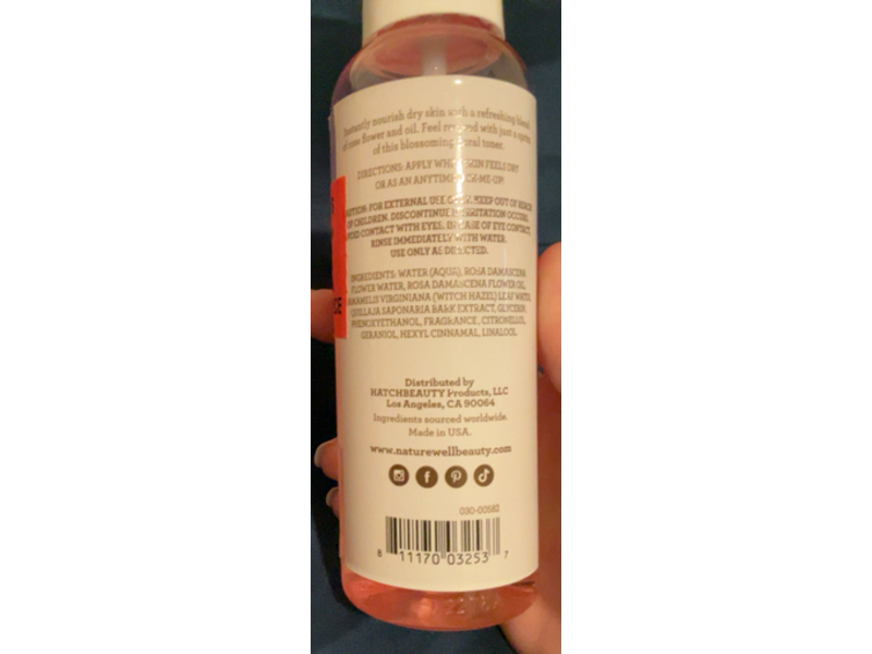 Nature Well Nourishing Facial Toner, Rose Flower, 3.6 fl oz/107 mL