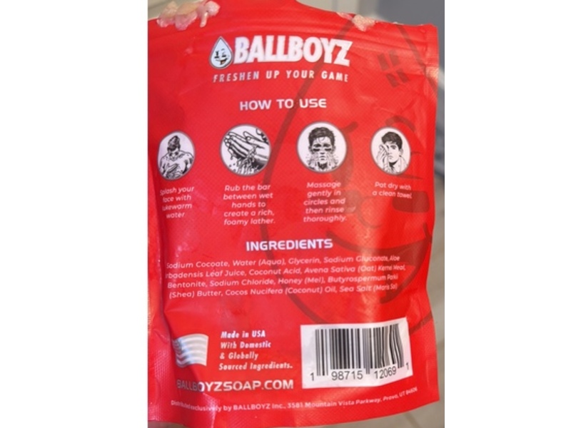Ballboyz Face Scrub, Coconut Cove, 4.5 oz/127 g
