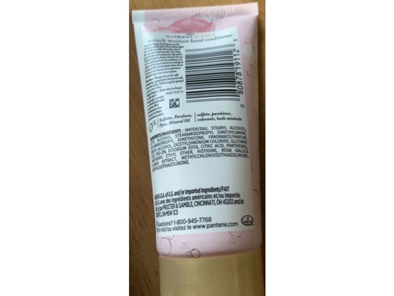 Pantene Nutrient Miracle Moisture Boost Conditioner, Rose Water, 2 fl oz/75 mL