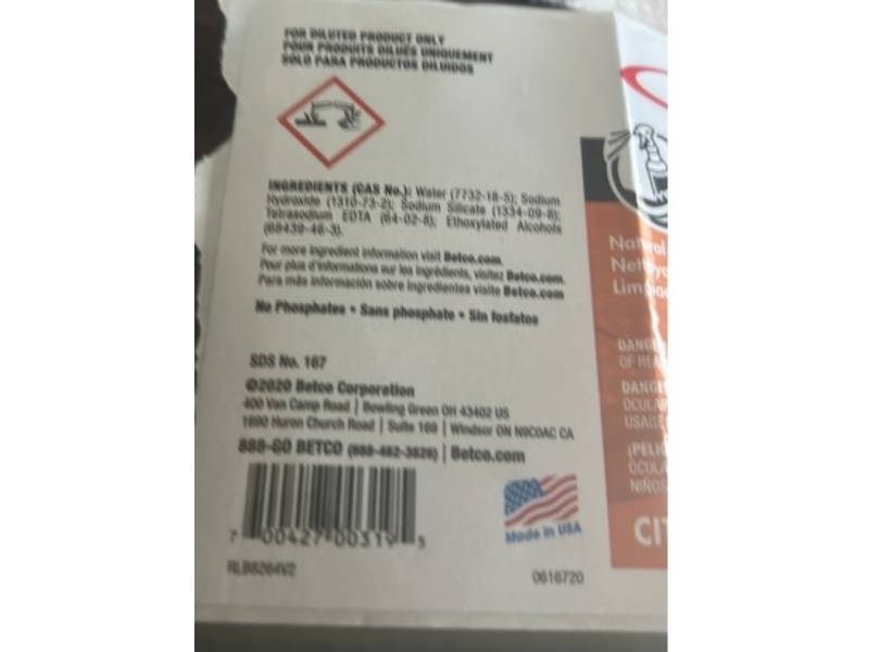 Betco Citrus Chisel Cleaner/Degreaser