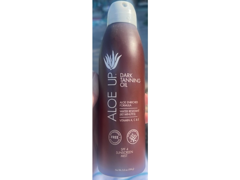 Aloe Up Dark Tanning Oil Sunscreen Mist, SPF 4, 5.5 oz/156 g