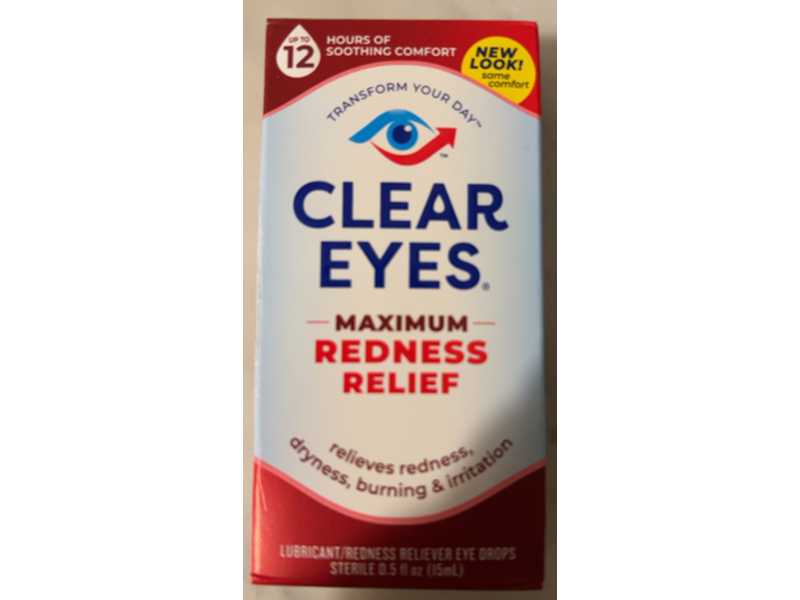 Clear Eyes Maximum Redness Reliever Eye Drops, 0.5 fl oz/15 mL, Pack Of 3
