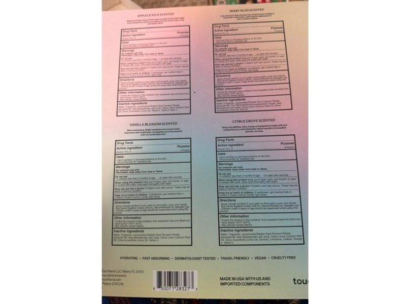 Touchland Hydrating Hand Sanitizer Mist Set, 1 fl oz/30 mL, Set Of 4