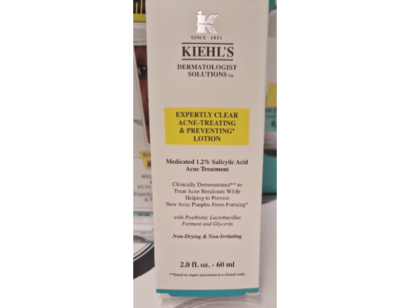 Kiehl's Expertly Clear Acne Treating & Preventing Lotion, 1.2% Salicylic Acid, 2.0 fl oz/60 mL