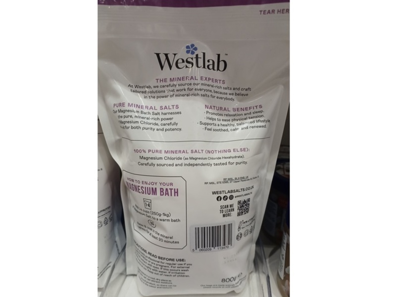 WestLab Magnesium Replenishing Bath Salt, 800 g