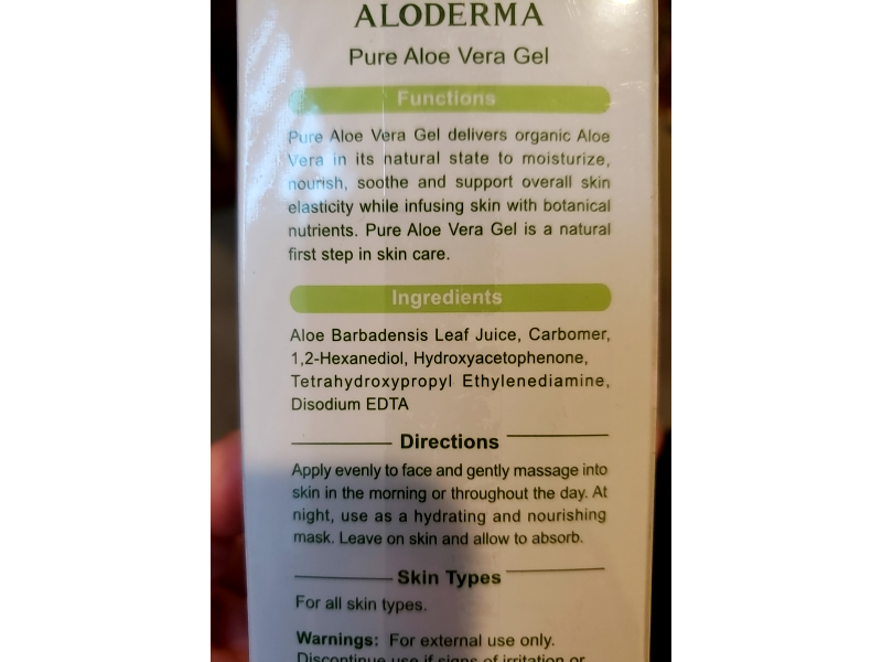Aloderma Pure Aloe Vera Gel, 4.02 oz/114 g