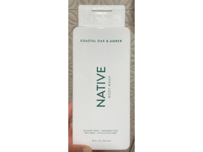 Native Body Wash, Coastal Oak & Amber, 18 fl oz/532 mL