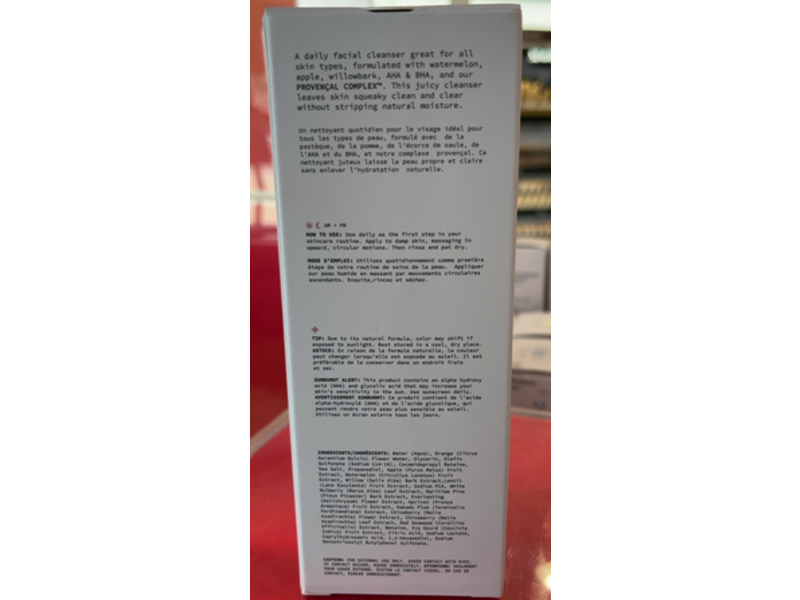 Provence Beauty Clearly Pink Daily Cleanser, Watermelon + Apple, 8 fl oz/236 mL