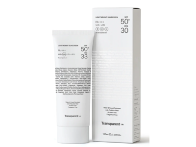 Transparent Lab Lightweight Sunscreen, SPF 50+ PA++++, 3.38 fl oz/100 mL