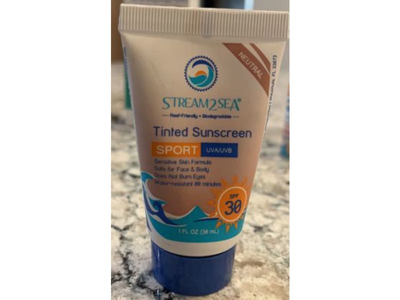 Stream2Sea Tinted Sunscreen, Sport, SPF 30, 1 fl oz/30 mL